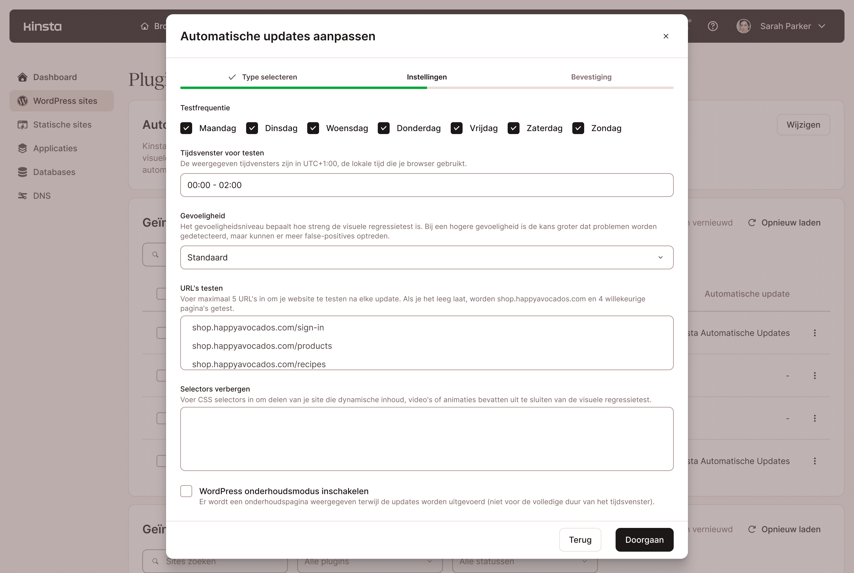 Configuratie-interface voor automatische updates
